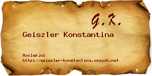 Geiszler Konstantina névjegykártya